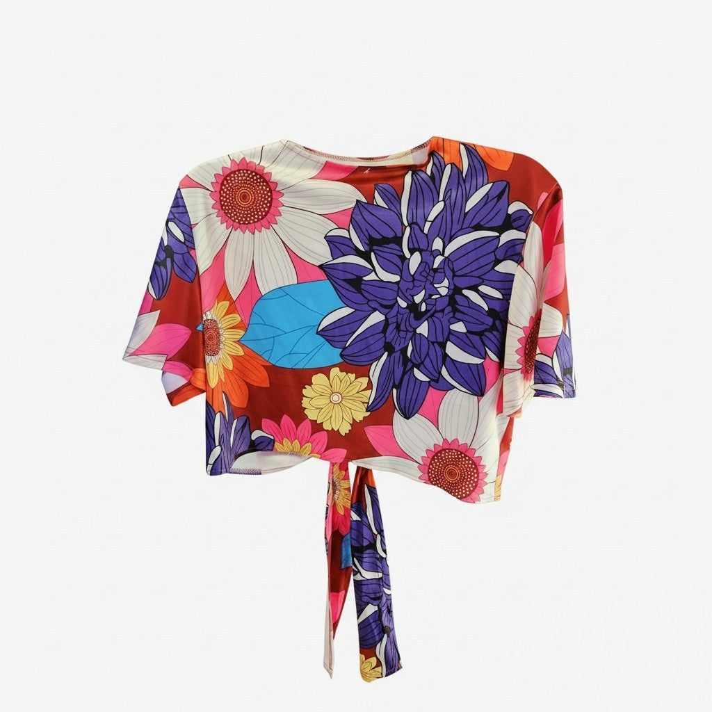 Flower Wrap Crop Top