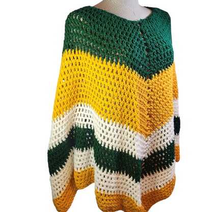Handmade Poncho Green and Gold