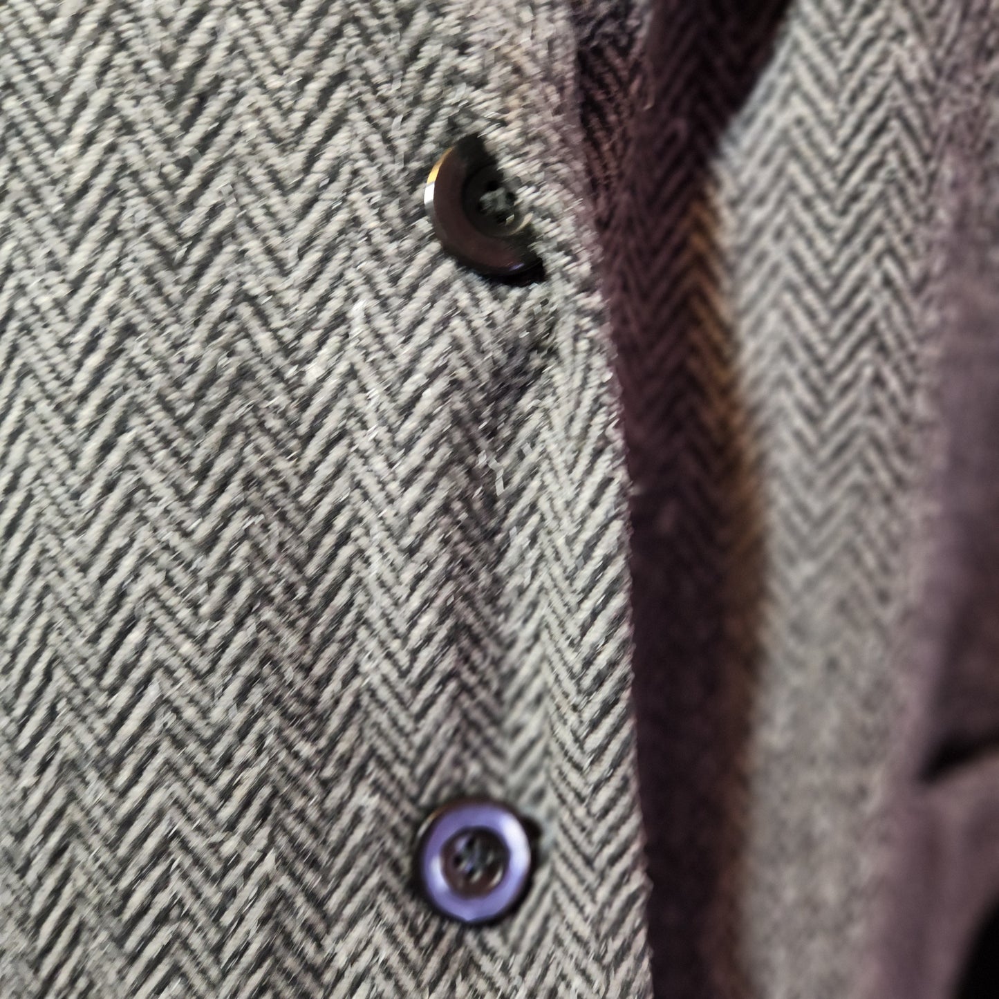 Houndstooth Jacket with Velour Collar