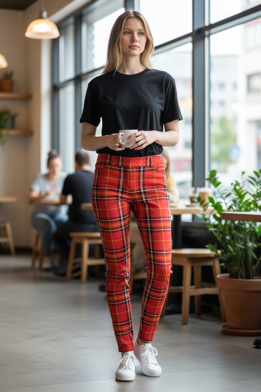 Y2K Red Plaid Pants