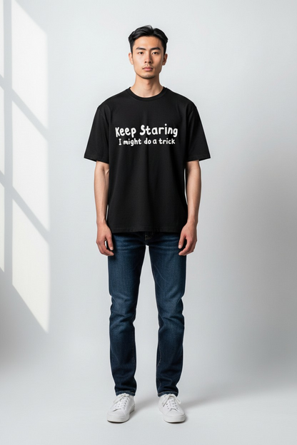 Black "Keep Staring" Tee